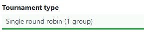 Choose <i>‘Single round robin (1 group)’