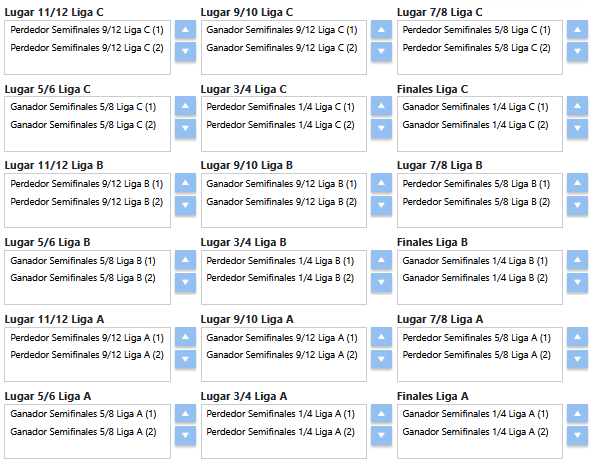 Finales y partidos de clasificación
