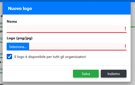 Caricare un nuovo logo della squadra