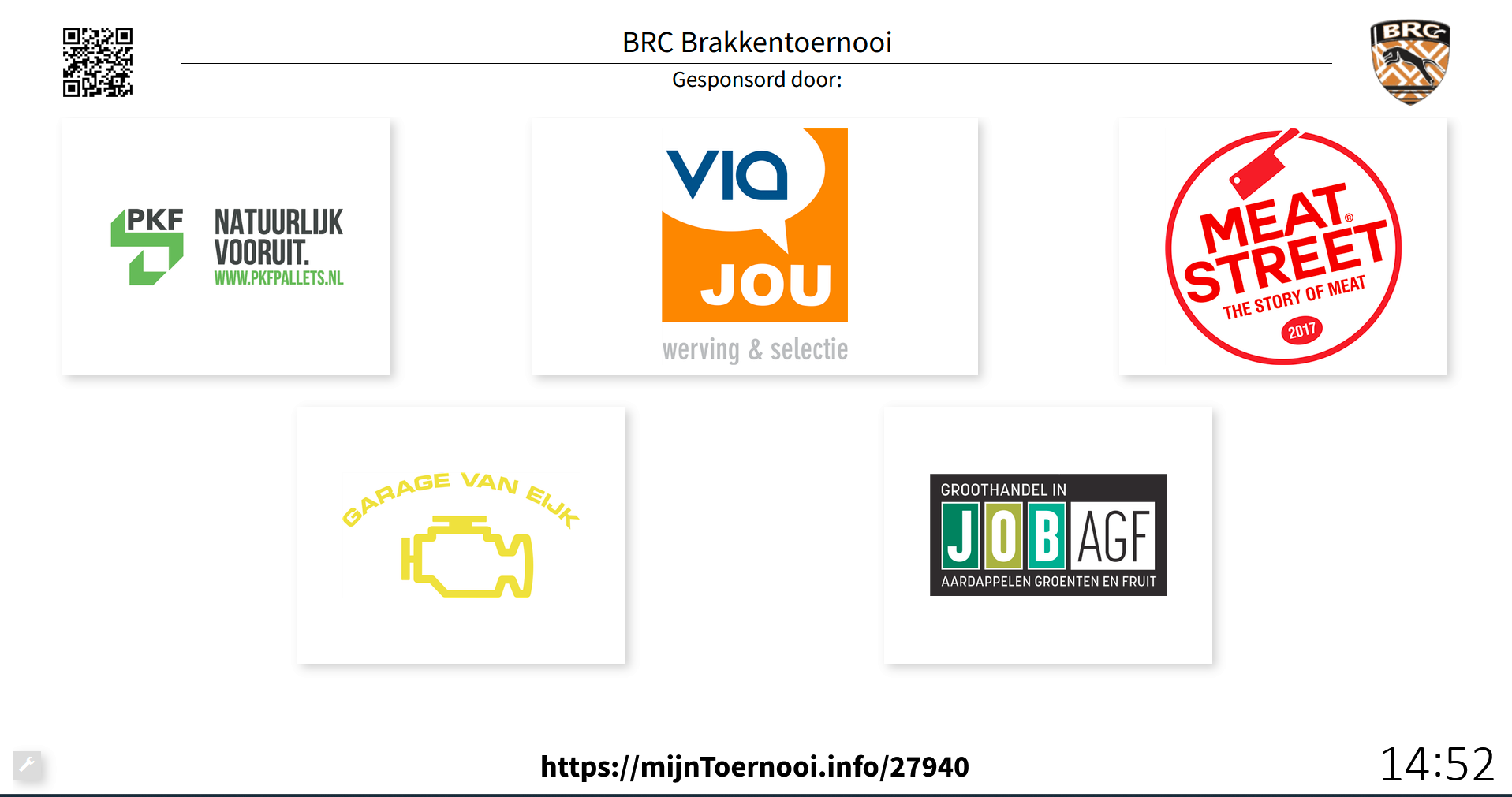 Sponsorpresentatie op groot scherm